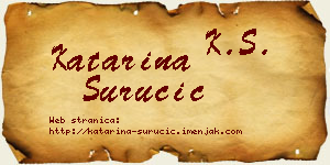 Katarina Suručić vizit kartica